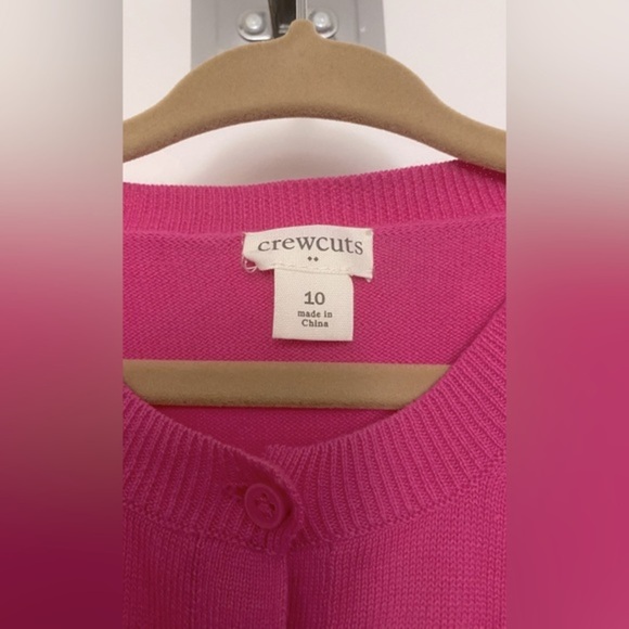 J. Crew Crewcuts Pink Button Down Cotton Cardigan Sweater Size 10 - Picture 7 of 7